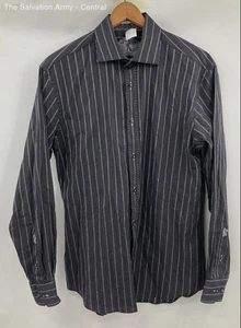 Bugatchi Mens Multicolor Striped Cotton Long Sleeve Button-Down Shirt Size Large - Picture 1 of 9