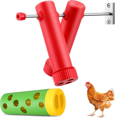 1 Pcs Chicken Treat Dispenser with Fixtures & 1 Pcs Chicken Treat Roller, Plasti - Image 1 of 4