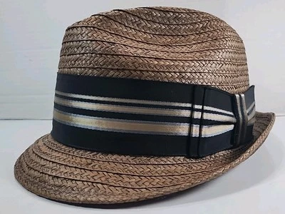 De colección Dobbs Fifth Avenue NY Sombrero Fedora de Paja 6-7/8 Cinta Banda Cocoanut DeLuxe Foto 1 de 4