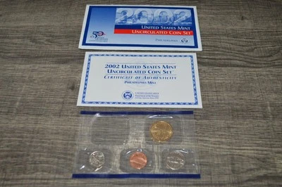 2002 US Mint Philadelphia Coins Uncirculated (OGP) 4 Coins Missing Half Dollar ! - Image 1 of 3