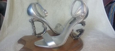 Sandalias Dolce & Gabbana Nappa Mordore Con Tacón Barroco DG Talla 38 Foto 1 de 4