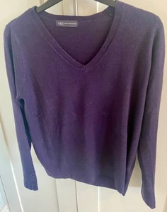 Lovely M&S Collection Purple V-Neck Sweater Size 14 - Picture 1 of 3