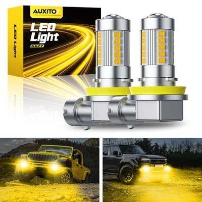 H11 H8 LED Bulbs 3000K Golden Yellow Super Bright Fog Light DRL High Power 6G EA - Image 1 of 4