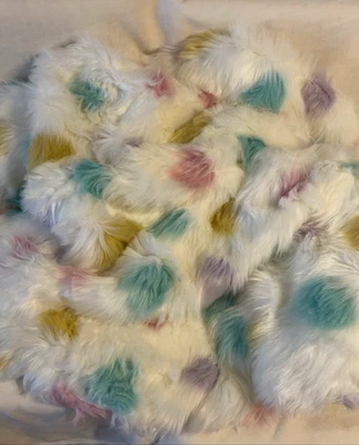 Pottery Barn Beanbag Slipcover Polka Dots Faux Fur Cover Large White Lots-A-Dots - Image 1 of 4