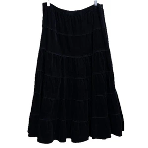 Maxi Falda Plisada Pana Vintage Mlle Gabrielle XL Negra Boho Campesina Suave - Imagen 1 de 12