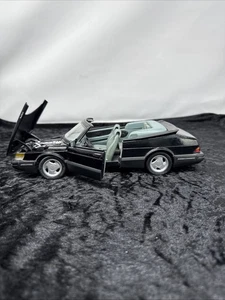 S131 1:18 Saab 800 Turbo Cabriolet Schwarz Anson Modellauto Vintage Sammler - Bild 1 von 11