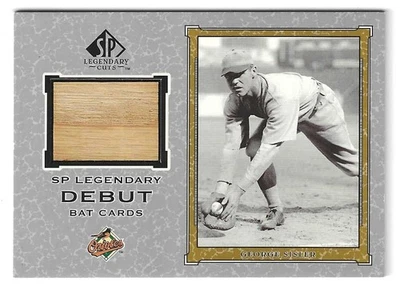 GEORGE SISLER 2001 UD SP CORTES LEGENDARIOS DEBUT JUEGO USADO BAT HOF ST. LOUIS BROWNS Foto 1 de 2