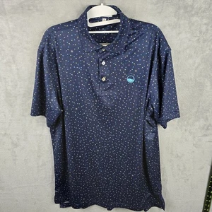 Peter Millar Polo Summer Comfort Size Medium Blue With Logo Patterns  - Picture 1 of 10