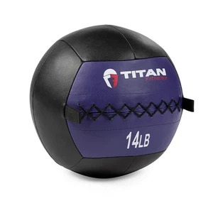 Titan Fitness 14 LB Soft Leather Medicine Wall Ball, Color-Coded Weight Ball - Picture 1 of 7