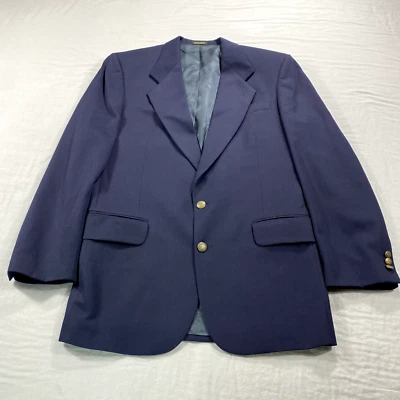 Chaqueta Abrigo Deportivo Oscar De La Renta Blazer Para Hombre 40L Azul Lana Dos Botones Frontales Foto 1 de 4