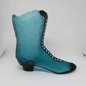 Stivali Fenton Teal Satin HARDMAN margherita e bottone dipinti a mano ordine speciale 18 2375 - Foto 1 di 7