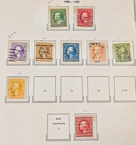 U.S Scott #343-350 & #356 Used Complete Set of 9 Imperforates. FREE SHIPPING! - Picture 1 of 20