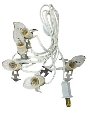 5 Bulbs Light Cord C7 Christmas Village Kit Replacement 10’ Holiday  BLOW MOLD - Image 1 of 4