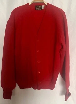 Cárdigan Suéter Vintage Gden Tee Campus Para Hombre Lana Alpaca Rojo Cereza XL EE. UU. Foto 1 de 4