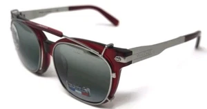 NOS Vuarnet VL140700031136 SX3000 Rx+ClipOn Sunglasses - RedMttSlvr/Gry Lens - Picture 1 of 9