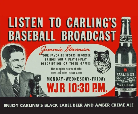 Detroit Tigers Wall Art  Poster from Carling Beer Advertisement - 8x10 Photo Cover