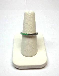 PANDORA RADIANT HEARTS MINT GREEN ENAMEL & GREEN CZ RING STERLING SILVER 925, 7 - Picture 1 of 7
