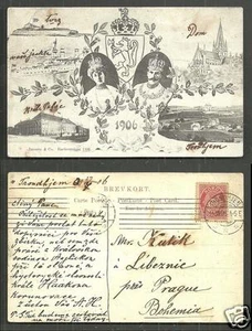 Coronation King Haakon VII Norway Maud Norge stamp 1905 - Picture 1 of 3