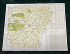 Original 1941 Arkansas State Highway map WWII roads highway travel;l towns city