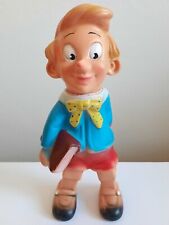 VINTAGE LARGE SQUEAKY RUBBER TOY DOLL PINOCCHIO MOD.DEP LEDRA 1960 MADE IN ITALY