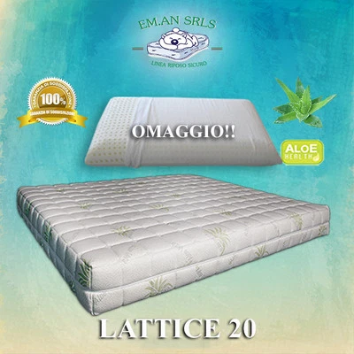 MATERASSO IN LATTICE 190x80 H20/21+1 GUANCIALE + COPRIMATERASSO MIGLIOR PREZZO - Immagine 1 di 4