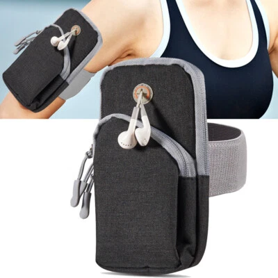 Brazalete deportivo de nailon con cremallera para teléfono para iPhone 16 / 16 Pro / 15 / 15 Pro Foto 1 de 4