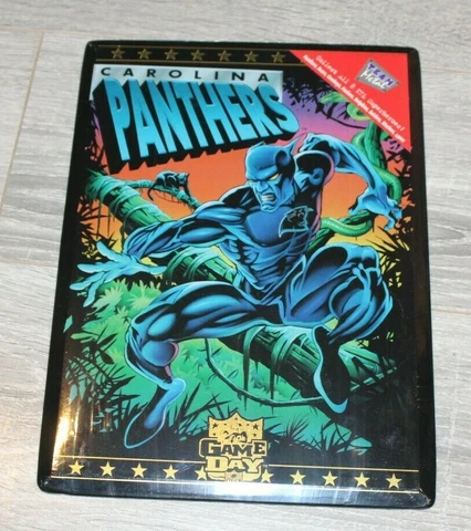 CAROLINA PANTHERS Metal Football Plaque 8 x 11 Super Hero NFL Game Day Team Cover