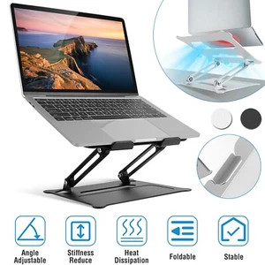 Laptop Stand Riser Aluminum Notebook Computer Holder Desk Adjustable Ergonomic - Picture 1 of 15