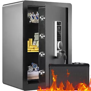 VEVOR Cassaforte Uso Domestico Acciaio Serraggio Codice & Impronte Capienza 62L - Afbeelding 1 van 12