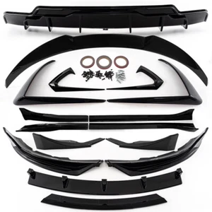 For 17-23 Tesla Model 3 Full Body Kit Front+Rear Bumper+Rear Spoiler+Side Skirts - Picture 1 of 14
