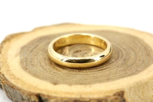 CARTIER EHERING Gold 750 Gelbgold Ringgröße 52 Breite 3,5 mm Bandring - Imagen 1 de 8