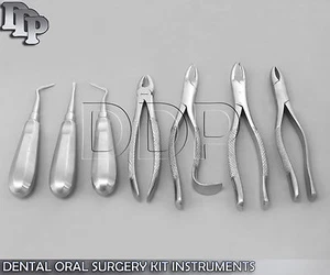 7-TEILIGES ZAHNMEDIZINISCHES ORALCHIRURGIE-SET INSTRUMENTE EXTRAHIERZANGE  - Bild 1 von 3