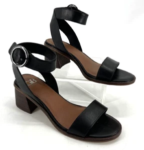 Gianni Bini Sandals Womens 9.5 Ankle Strap Block Heel Vegan Leather Buckle New - Picture 1 of 7