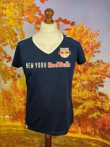 New York Red Bulls Soccer Football blue adidas T-Shirt. UK women's size XL - Picture 1 of 10