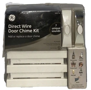 GE | Direct Wire Door Chime Kit - 7 Unique Sounds (Silver + White) | 19217. - Picture 1 of 2