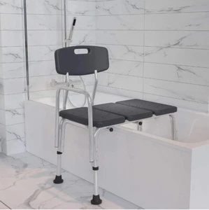 Flash Furniture HERCULES Series 300 Lb. Capacity Adjustable Gray Bath and Shower - Picture 1 of 13