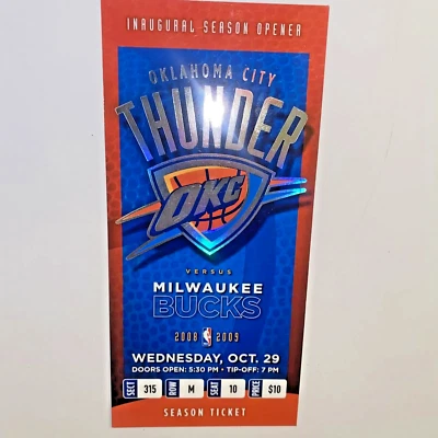 Russell Westbrook NBA DEBUT TICKET STUB 10/29/09 - ROOKIE - OKC THUNDER 2009 - Image 1 of 4