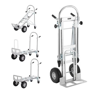 Aluminum Hand Truck 4 in 1 Folding Dolly Cart 1000 lbs Capacity Heavy Duty - Picture 1 of 12