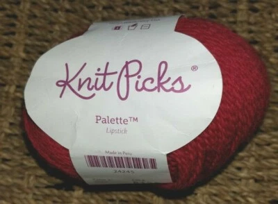1 Skein Knit Picks Palette Fingering YARN "Lipstick" Red 100% Peruvian Wool  - Image 1 of 3