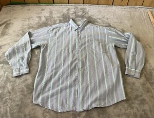 Propeller Men's Sz Large Striped Long Sleeve Dress Up Button Shirt Blue - Picture 1 of 11