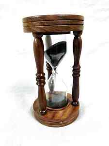 Large brown Sand Hourglass 30 Minute Timer Clock Decorative Wooden Sandglass