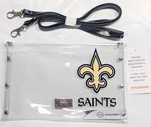 New Orleans Saints Clear Envelope Purse, Crossbody NFL Stadium Approved Cover