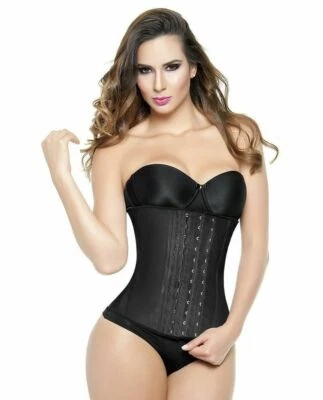 ANN MICHELL 2023.Colombian Latex Sport Girdle Long Torso Waist Trainer - Black - Image 1 of 3