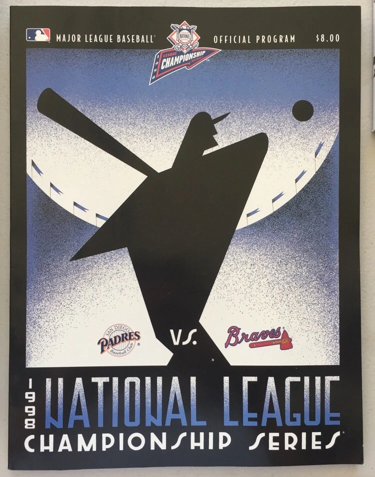1998 NLCS PROGRAM MLB SAN DIEGO PADRES ATLANTA BRAVES ART COVER 7238 - Image 1 of 1