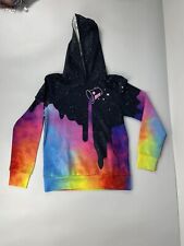 Rainbow Paint Spilled galaxy Hoodie youth Xsmall
