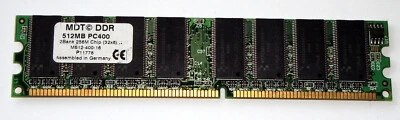 512 MB DDR-RAM 184-pin PC-3200U non-ECC  CL2.5   'MDT M512-400-16' - Image 1 of 2
