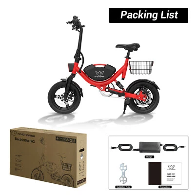 14" Folding Ebike w/Basket 22 Mph 715W Peak Commuter Electric Bicycle For Adults Foto 1 de 4