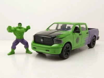 Ram 1500 Pick Up 2014 Verde Viola Con Figura Di Hulk Modellino 1:24 Jada Toys - Immagine 1 di 4