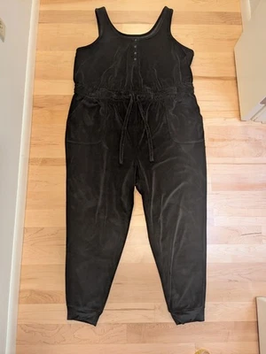 3 Pantalones Mono 3X 22 24 Torrid Sleep Negro Terciopelo Bolsillos Cintura DS Tanque Foto 1 de 4