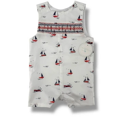 Детский комбинезон Edgehill Collection со сборками Jon Jon для мальчика размер 18 месяцев морская парусная лодка - Изображение 1 из 4